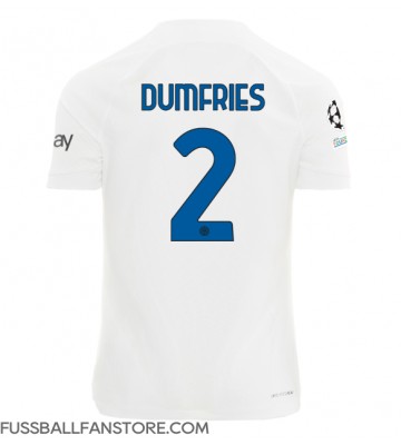Inter Milan Denzel Dumfries #2 Replik Auswärtstrikot 2023-24 Kurzarm